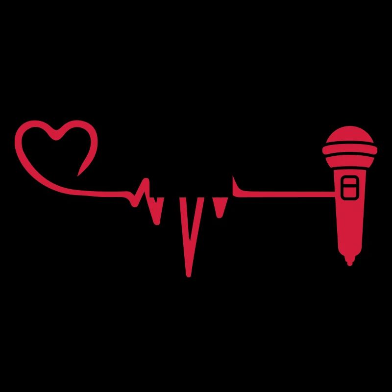 Microphone Pulse Heart Love