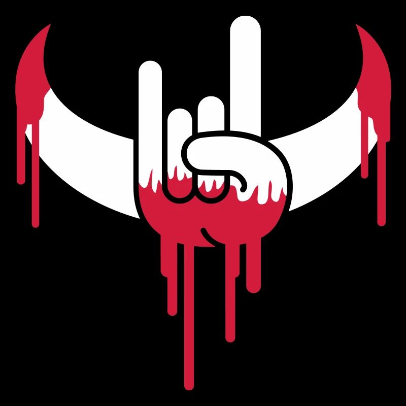 Heavy Metal Rock Sang Graffiti Cornes Geste de la main