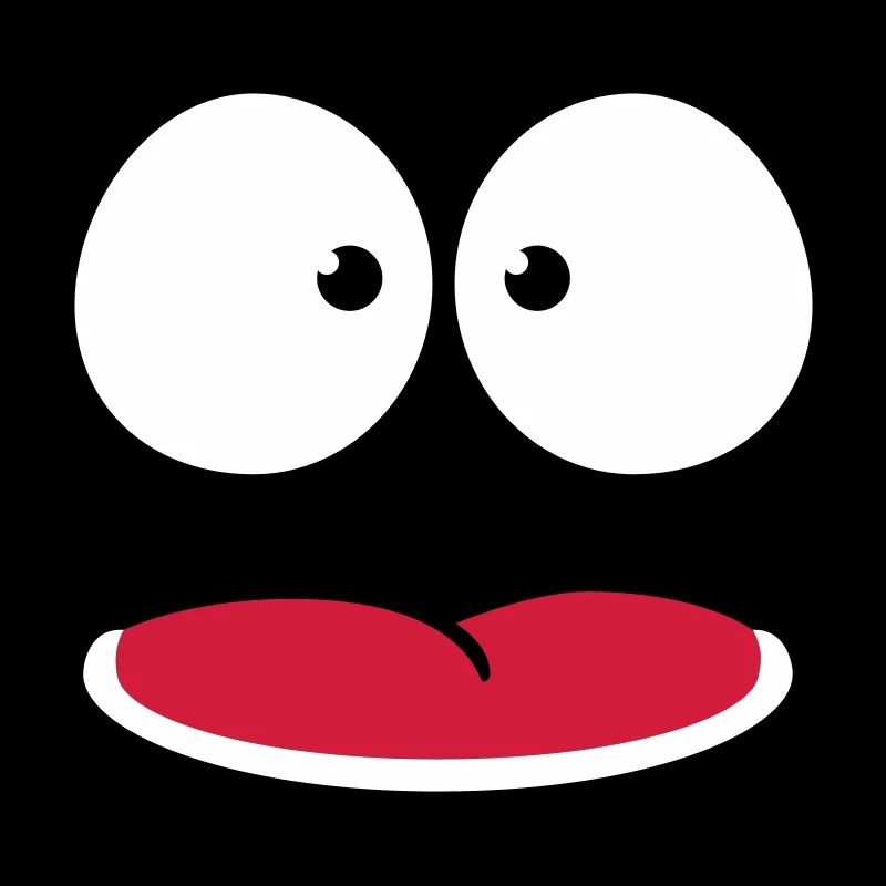 Frightened Insecure Looking Cartoon Face