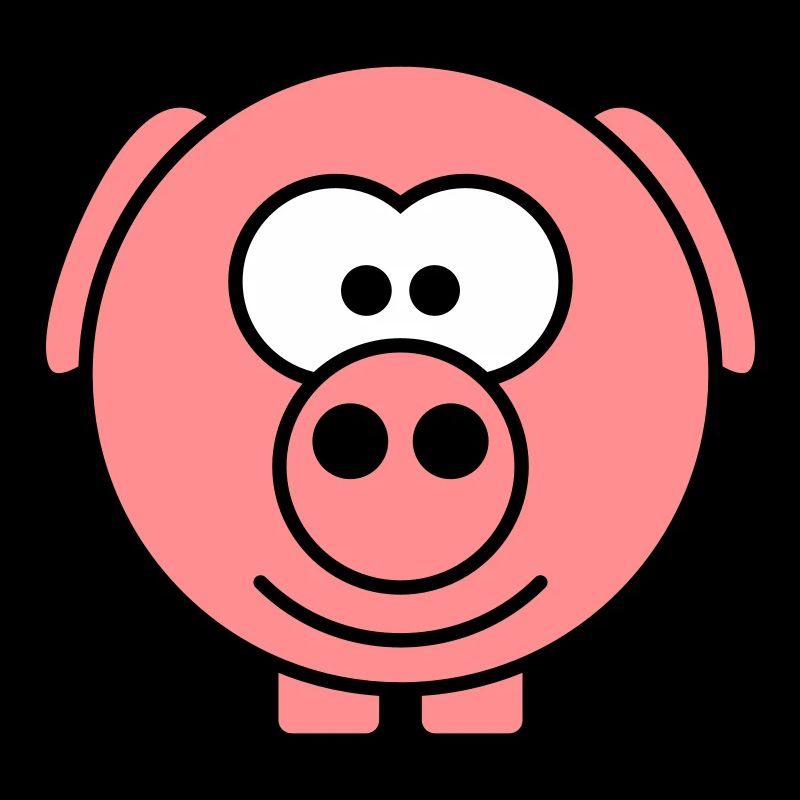 Cute cartoon comic pig peeps friendly