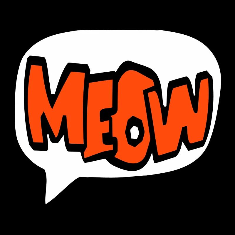 Meow Katze Miau Buchstaben Sprechblase Text Zitat