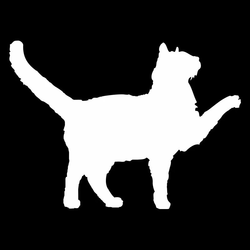 Cat silhouette greeting paw stretching begging