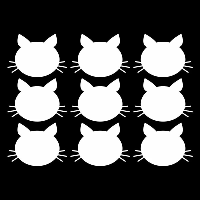 Viele Katzen Muster 9 Freunde Team Crew Köpfe Spaß