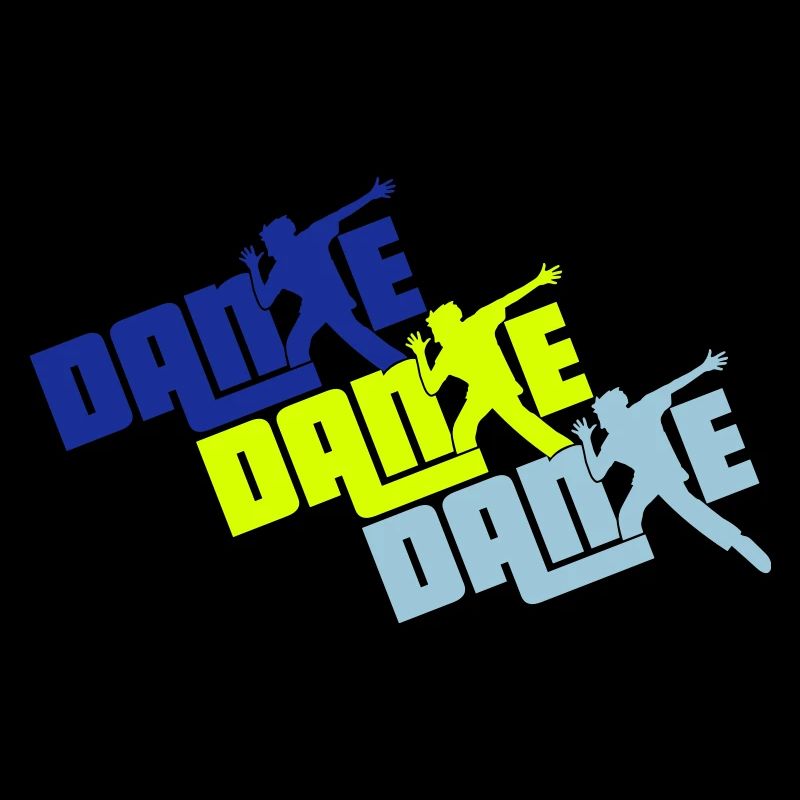 Dance Text Tanzender Mann Silhouette Party Musik