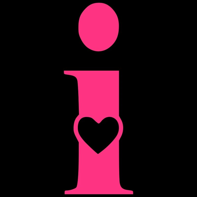 Letter i Initial Letter with Heart