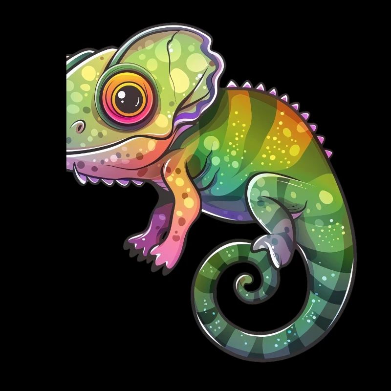 Colorful Chameleon Fantasy Creature