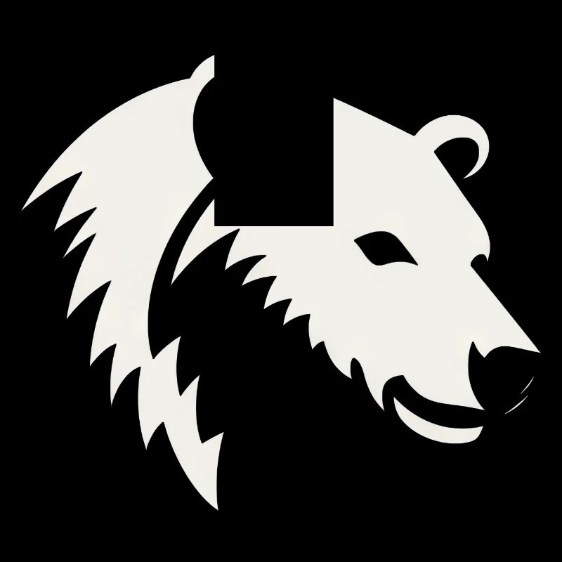 Bär Silhouette eines Eisbärkopfes