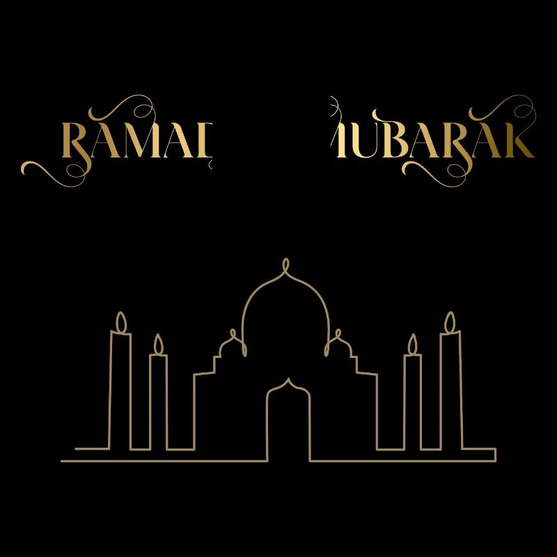 Ramadan Mubarak Golden Mosque