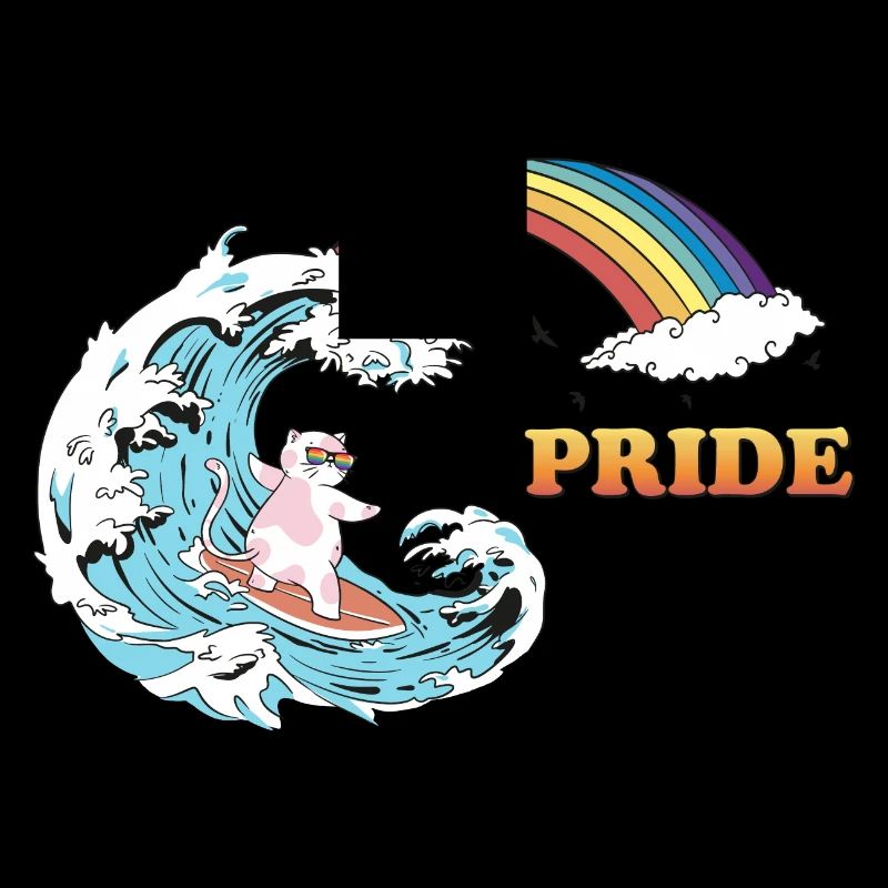 Surf de chat aux couleurs trans LGBT dans le