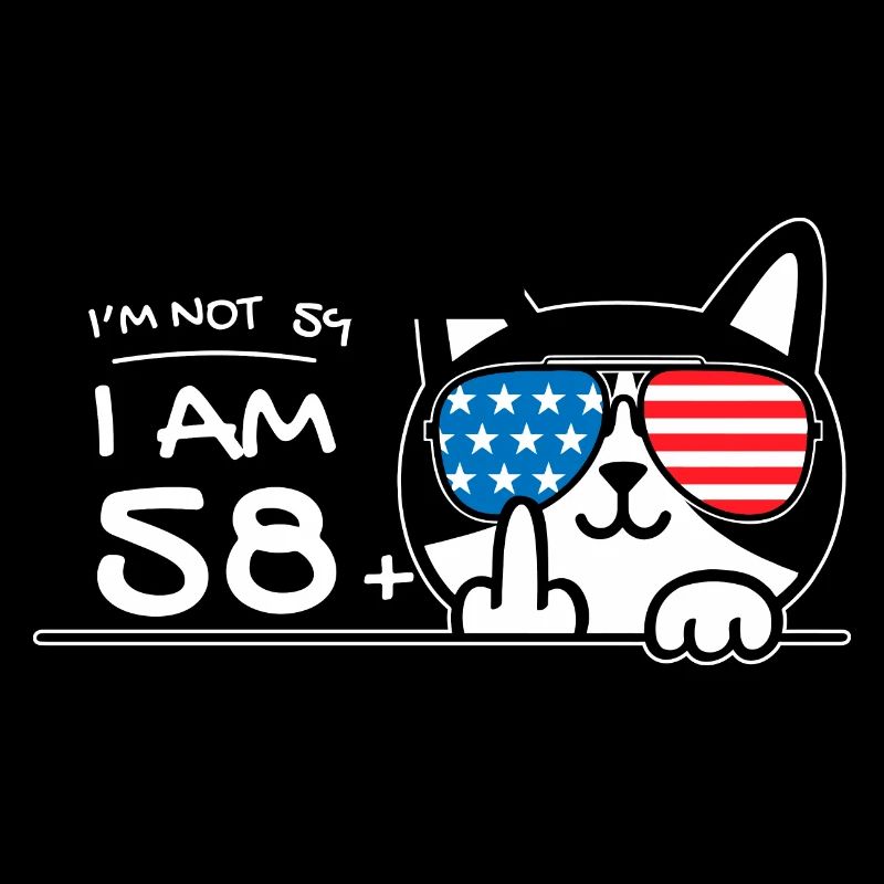 Ich bin nicht 59, ich bin 58 plus 1 Mittelfinger Katzenflip