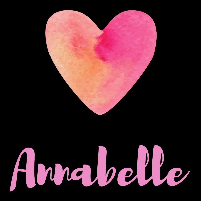 Anabelle Rosa Herz Mädchen Namensdesign