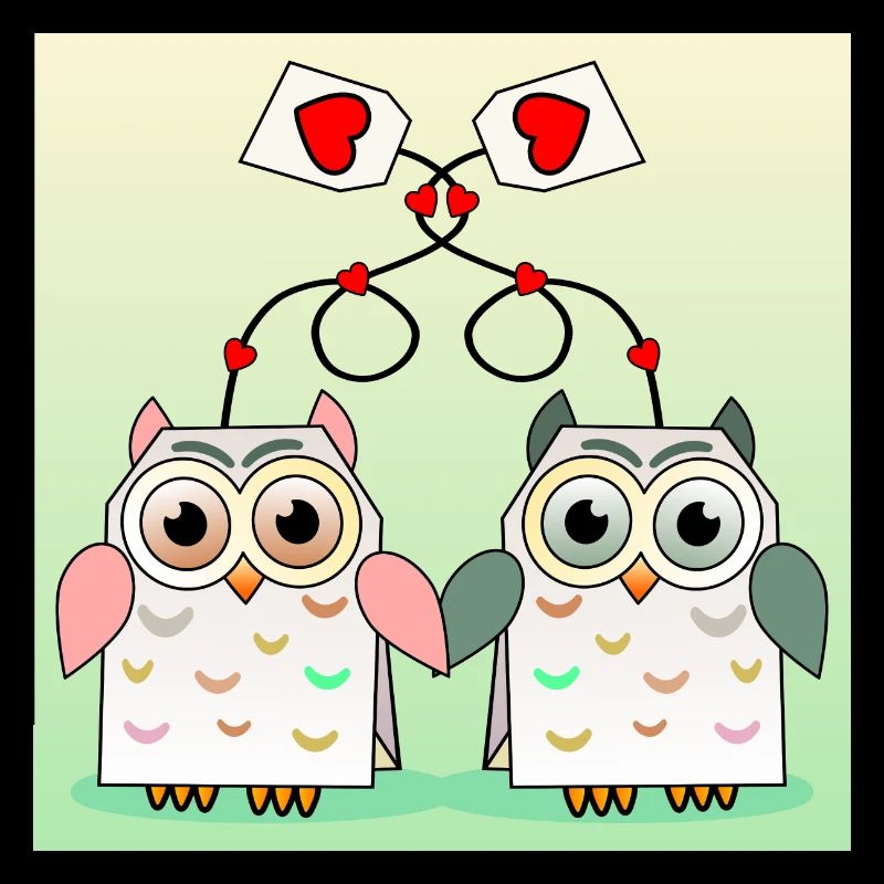 Verliebtes Paar Eulen Teetrinker