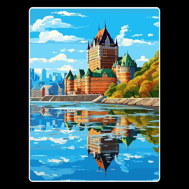 Quebec City Kanada Reise Poster Souvenir Farbe WP