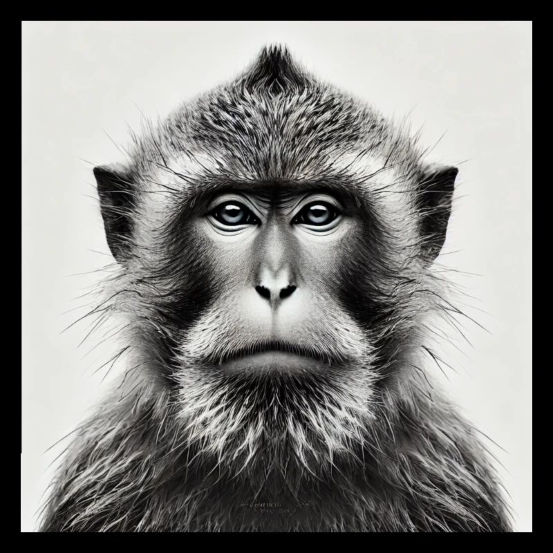 Monkey in grayscale