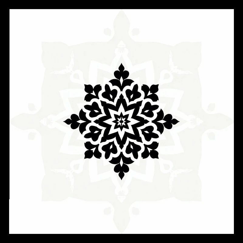 Motif complexe de mandala noir et blanc