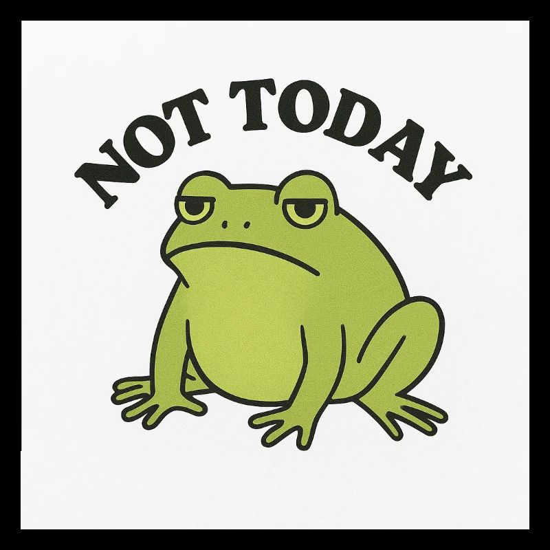 Funny frog with statement text