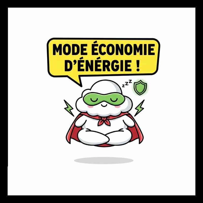 Superhero Cloud Saving Energy Mode