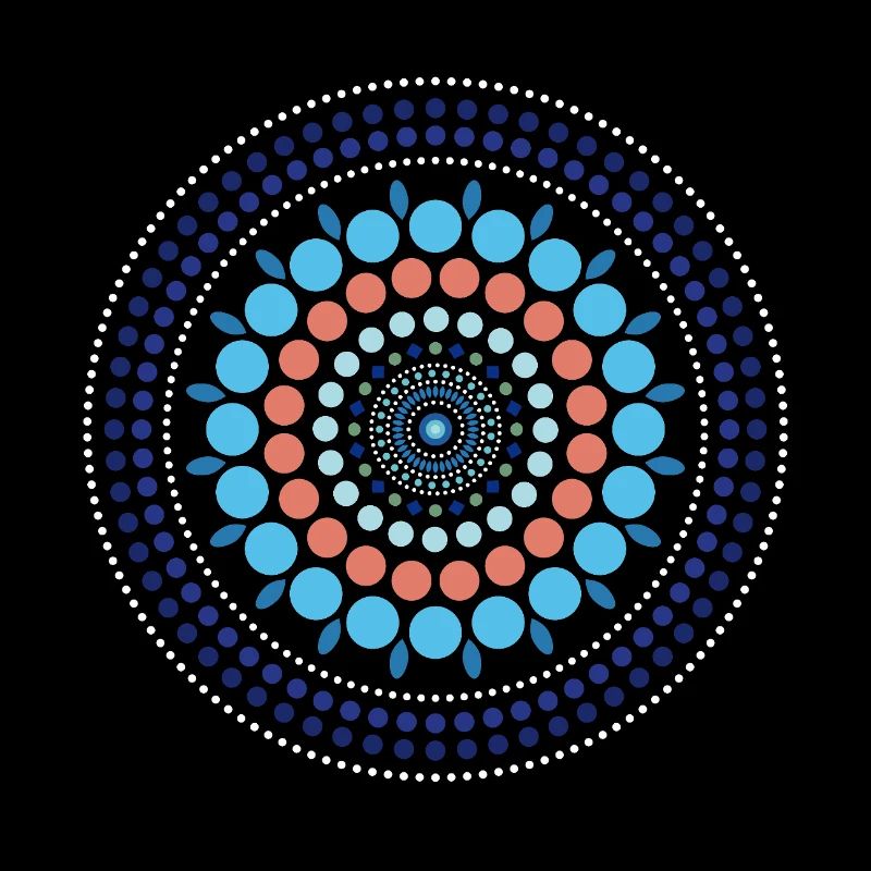 Blue Gradient Dot Mandala