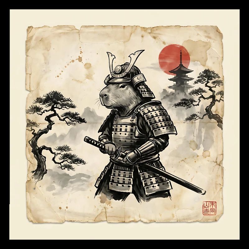 Capybara Samurai Japanischer Krieger
