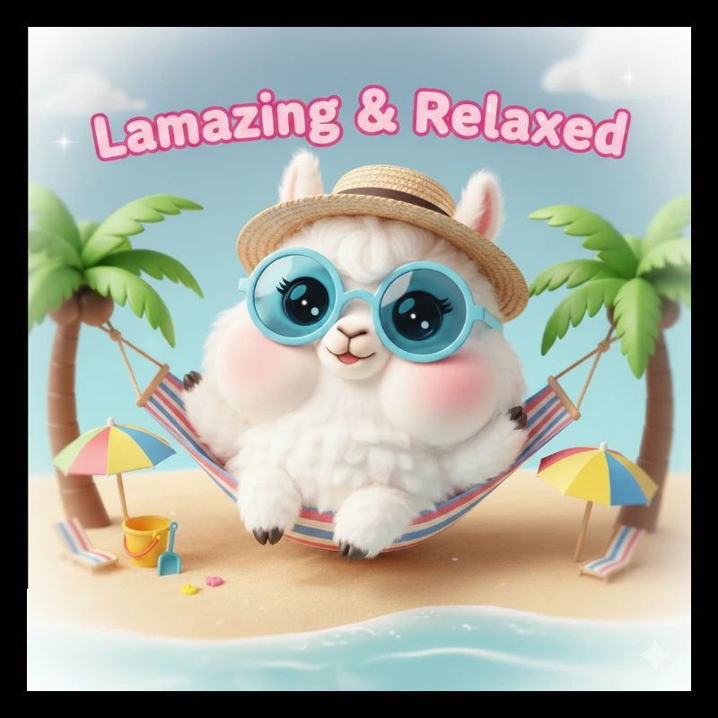 Llama Relax Beach Blaue Brille