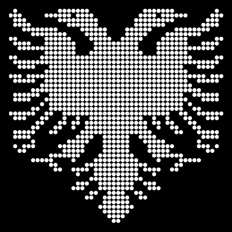 Albanian Double Headed Eagle Dotwork Emblem