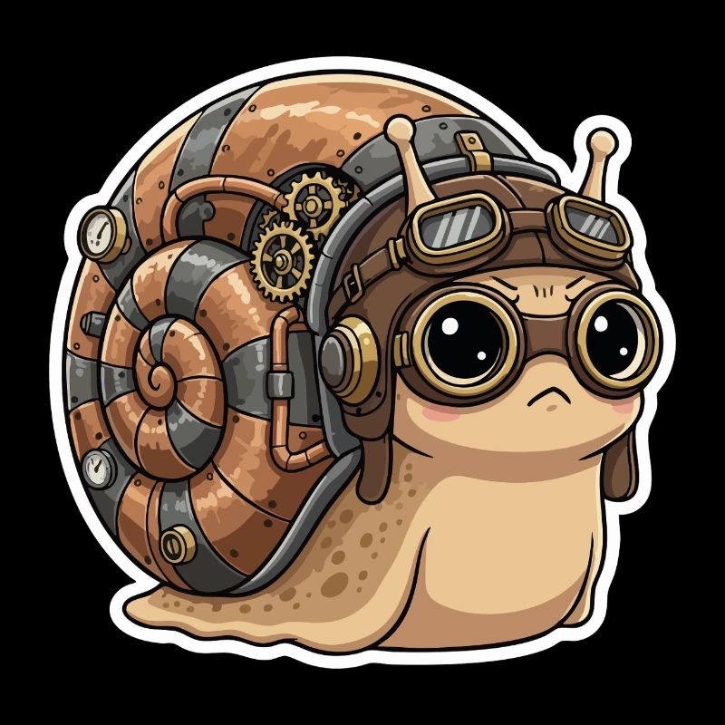 Snail Aviator Steampunk Shell Copper