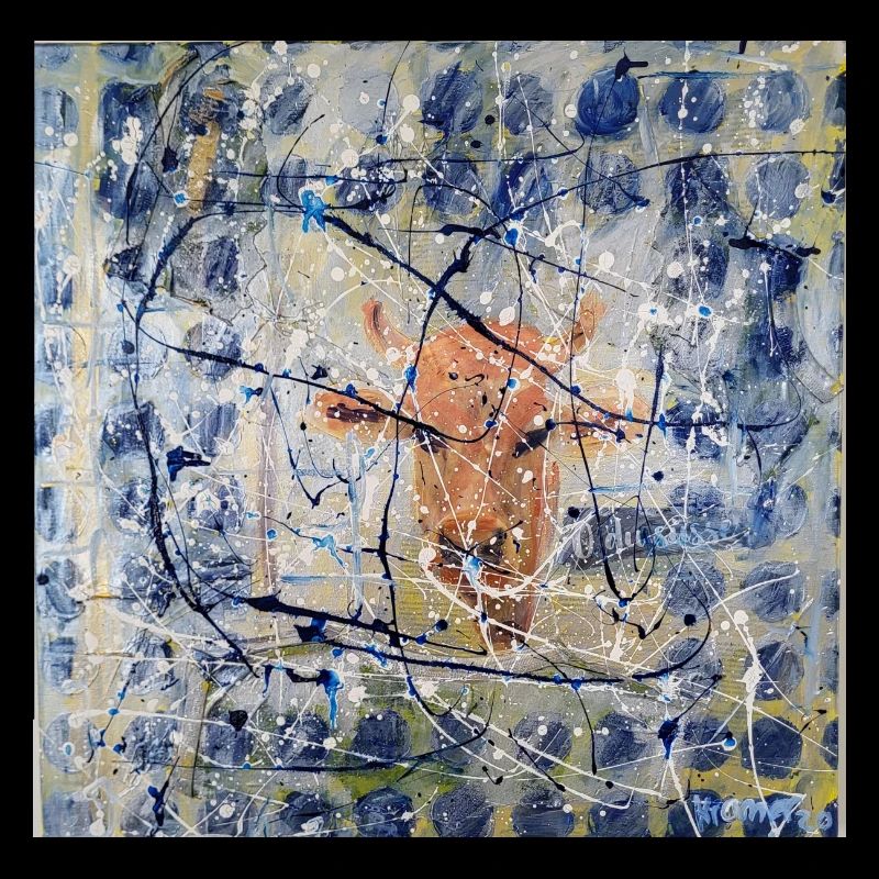 Portrait abstrait d’animal avec vache