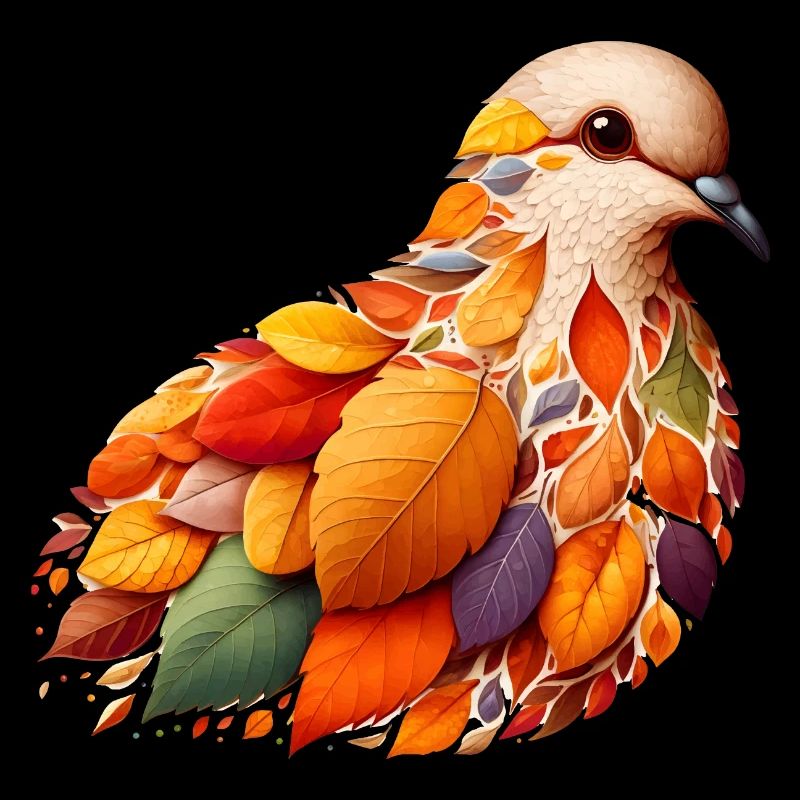 belle colombe, faite de différentes feuilles