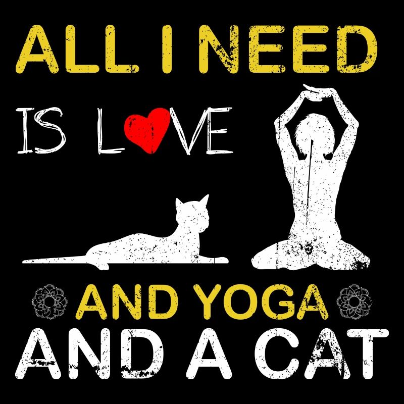 Ich liebe Yoga und eine Katze