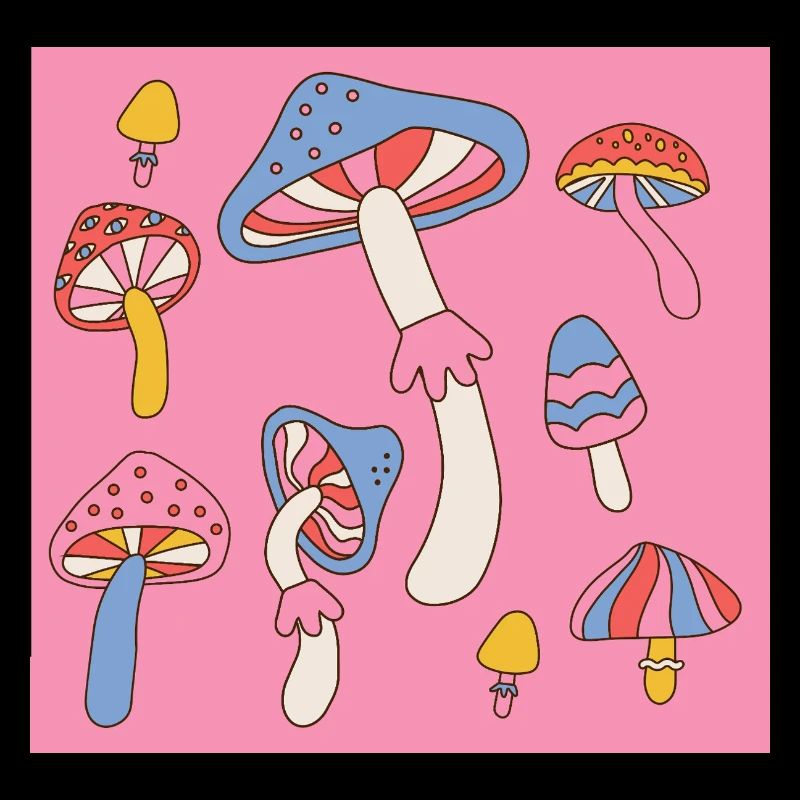 Retro Mushroom Pattern – Psychedelic 70s Design