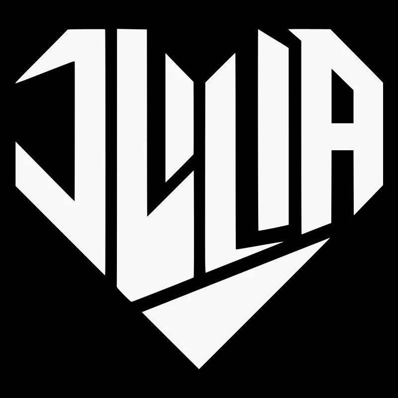 Julia Nom Design Coeur Design - Couleur Variable