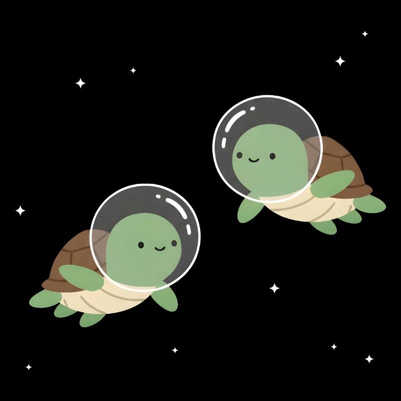 Tortues de l’espace mignonnes