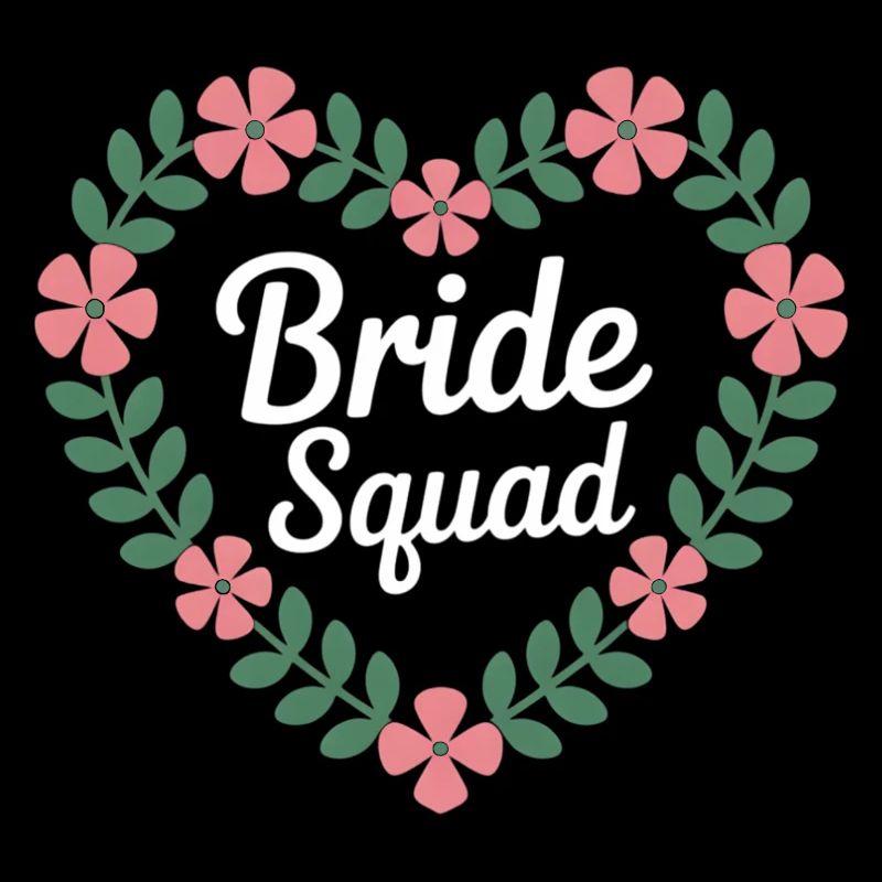 Bride Squad Flower Heart