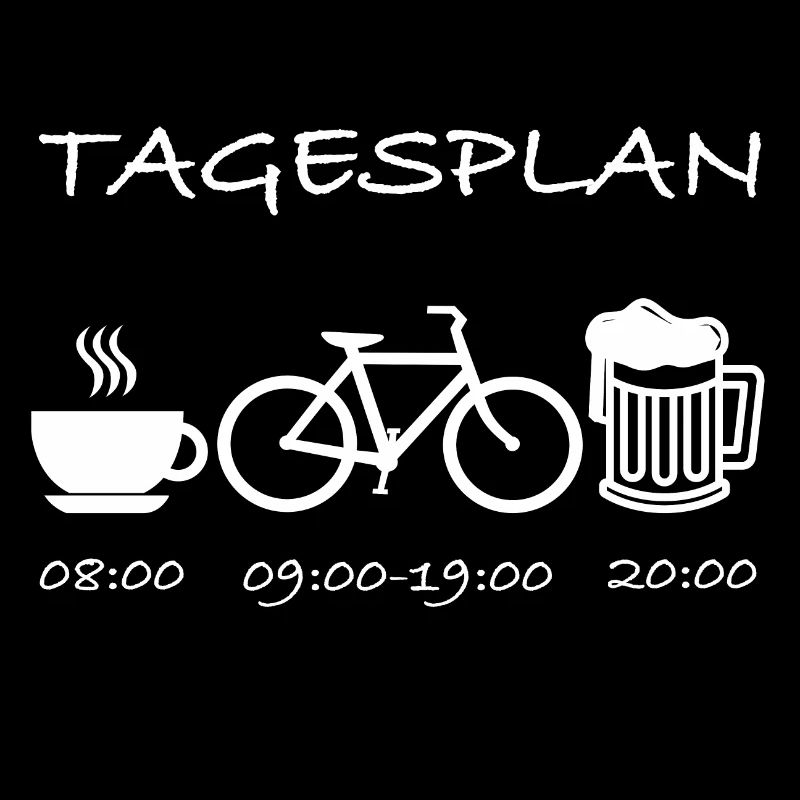 Tagesplan Kaffee Fahrrad Bier