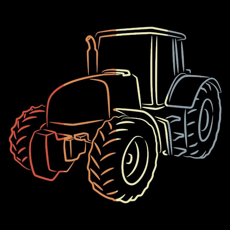 Retro Traktor Skizze
