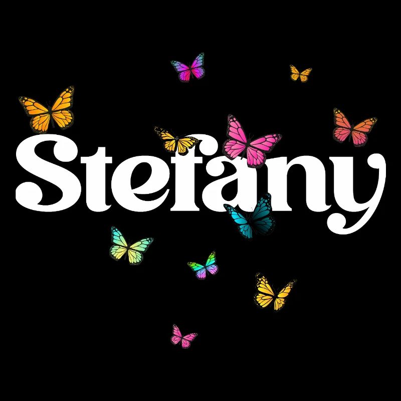 Schöner Mädchenname mit Schmetterlingen STEFANY