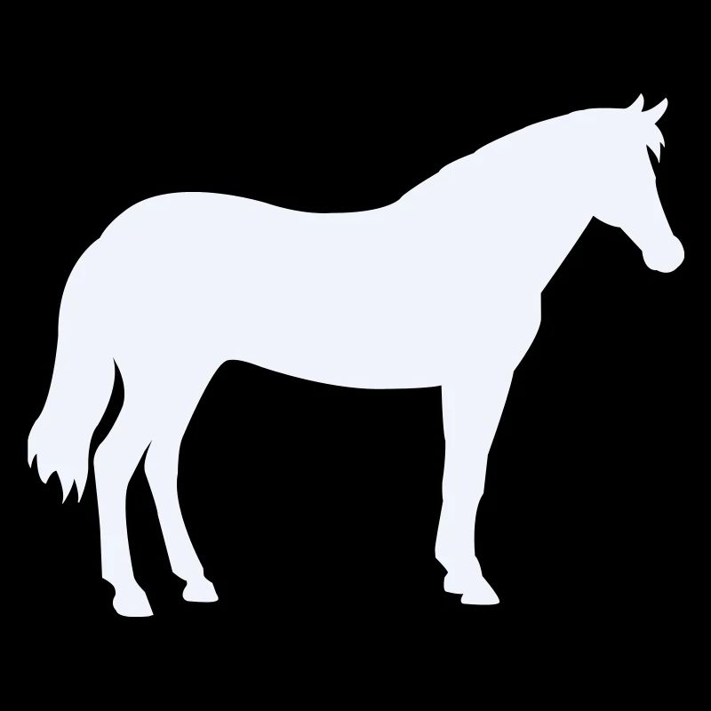 Silhouette du cheval en blanc lait