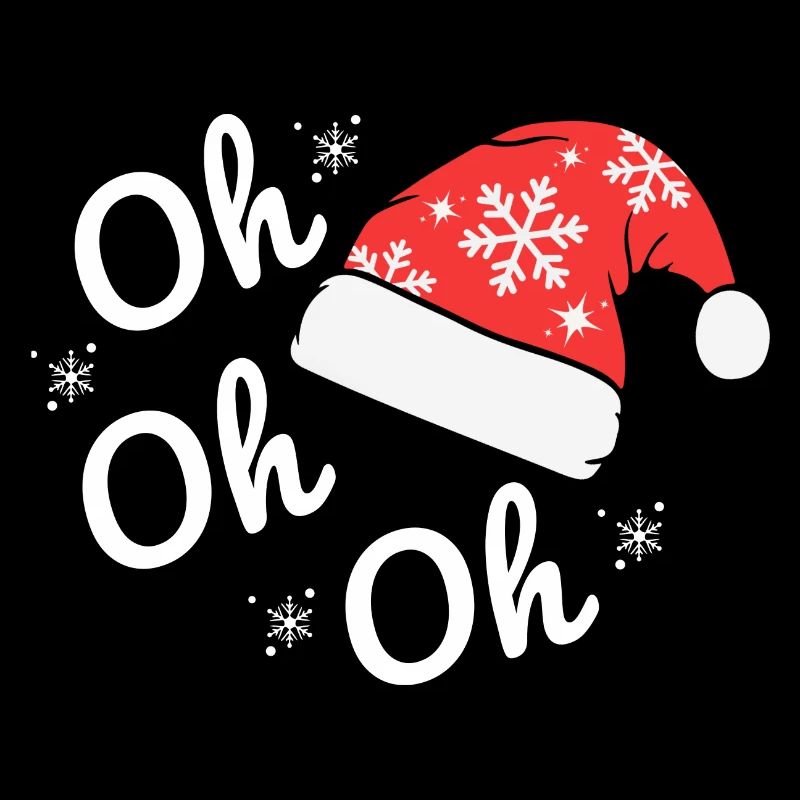 Bonnet de Noël avec Flocons, Texte Joyeux oh oh oh