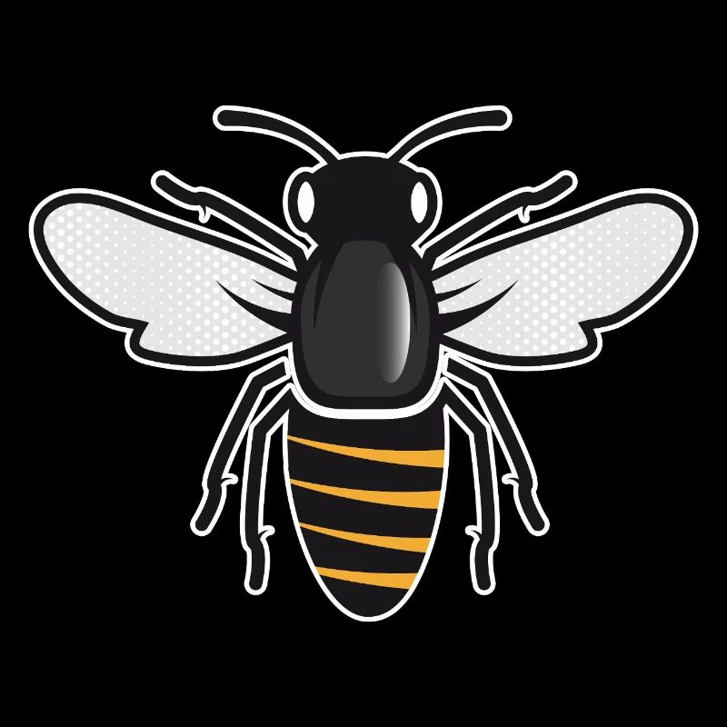 Stilisierte Biene - Insektenmotiv im Patch-Stil