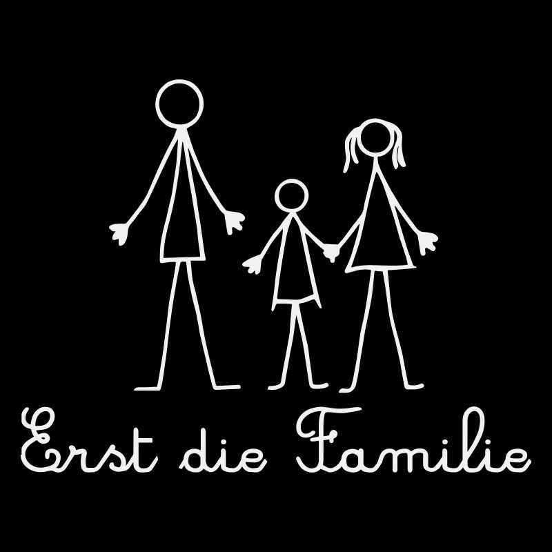 First the Family - Cute Stick Figure White