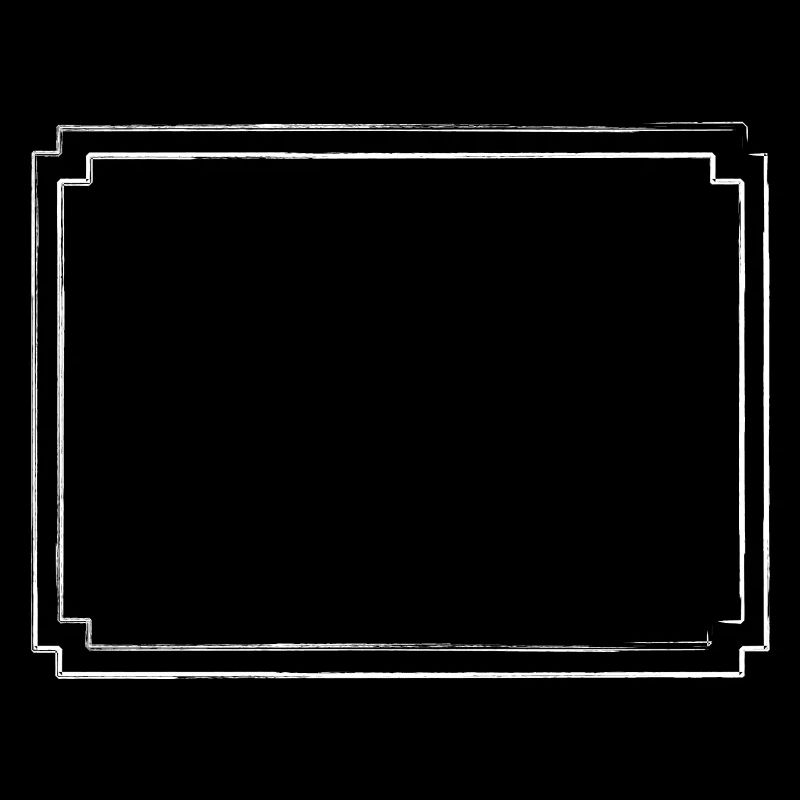 white frame with brushstroke border