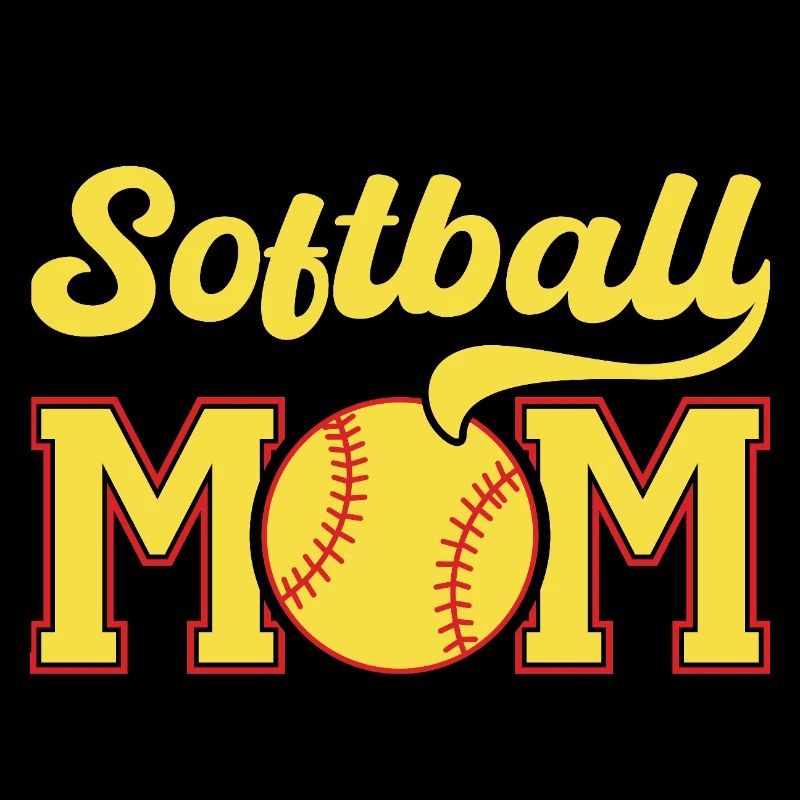 Logo rétro de maman de softball