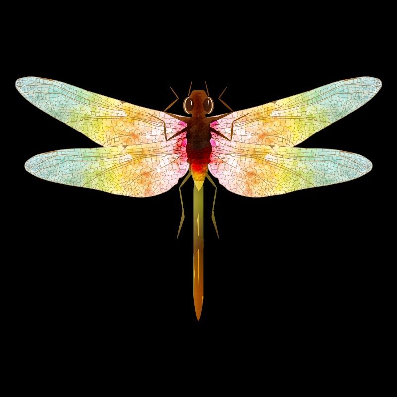Iridescent Dragonfly – Filigree Insect Motif