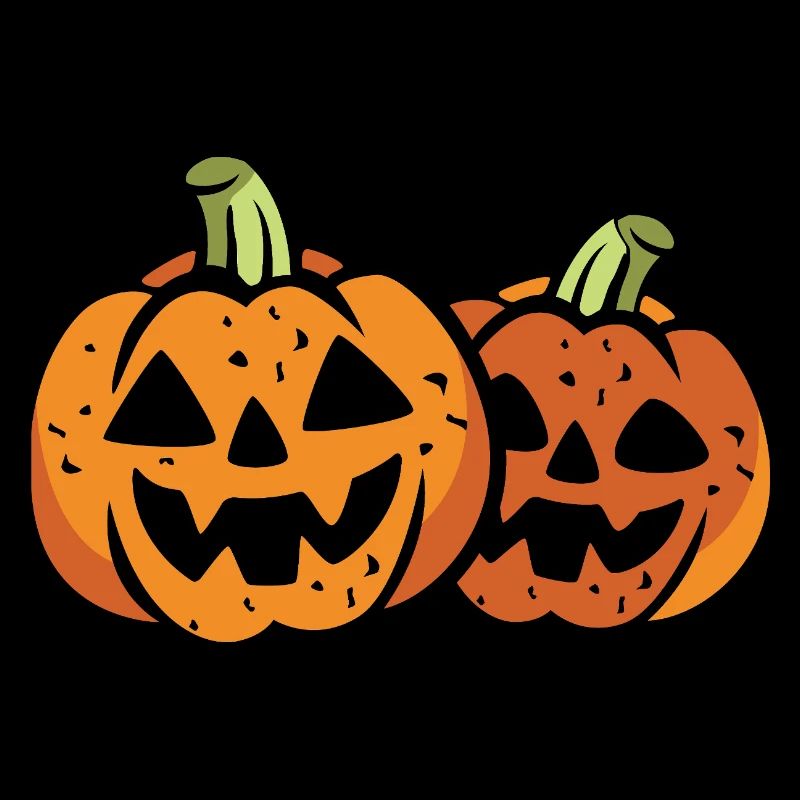 Two funny Halloween pumpkins