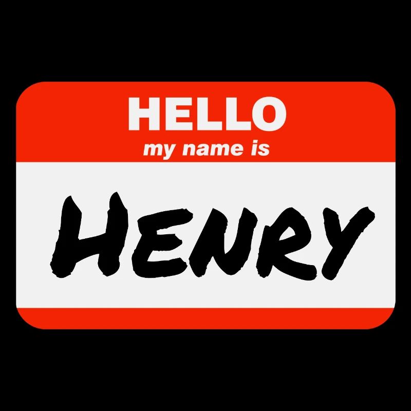 Hello My Name Is Henry Red Label with First Name