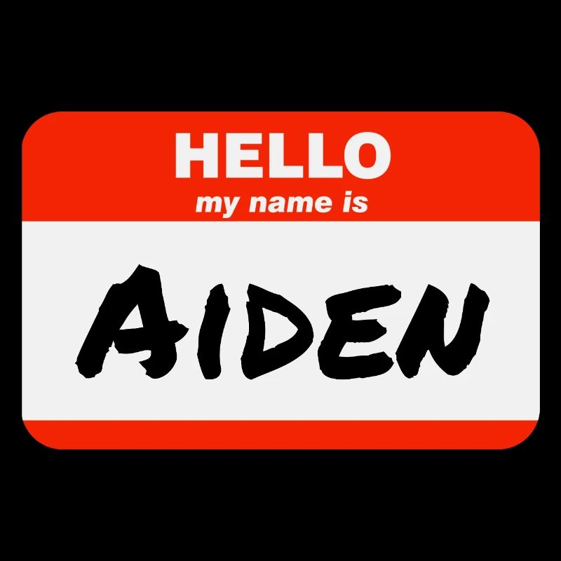 Hello My Name Is Aiden Label Name Tag