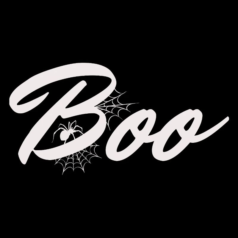 Boo Halloween Spider Web Lettering