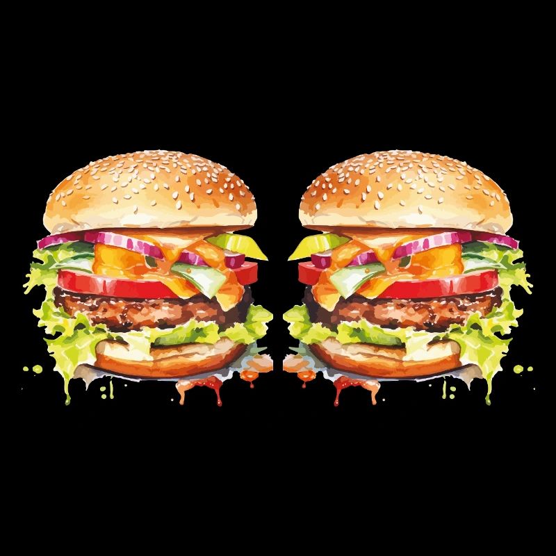 Burger Aquarell-Explosion