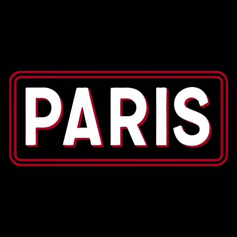 PARIS Retro 3D Weiß-Rot-Typografie