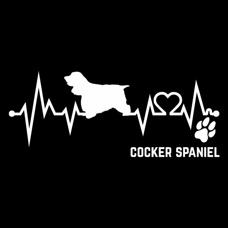 Cocker Spaniel Heartbeat Pulse ECG Dog Gift